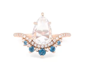 1.16-Carat Rose Cut Diamond and Topaz Coronet Ring