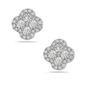 14k Diamond Clover Earrings