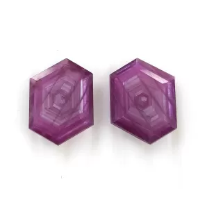 17.55cts Natural Untreated Raspberry Sheen PINK SAPPHIRE Gemstone September Birthstone Hexagon Shape Normal Cut 18*13mm Pair For Earring