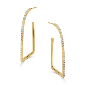 18k Diamond Hoop Earring