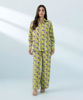 2 Piece - Printed Raw Silk Suit