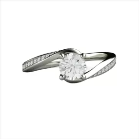 .50ct Round Lab Grown Diamond Solitaire Engagement Ring Bypass Setting