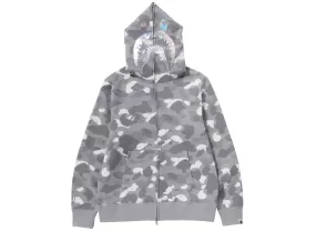 A Bathing Ape City Camo Shark Full Zip Hoodie in Gray xld