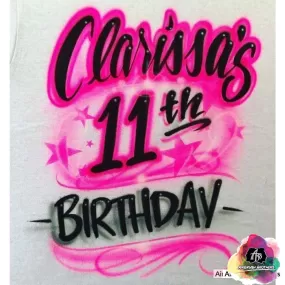 Airbrush Star Birthday Shirt Design