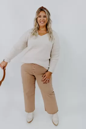 Amelia Terra Cotta Cropped Wide Leg Pants