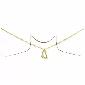 Baby Foot Pave Pendant Gold Dipped Chain Necklace