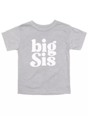 Big Sis Shirt for Girls - Heather Gray