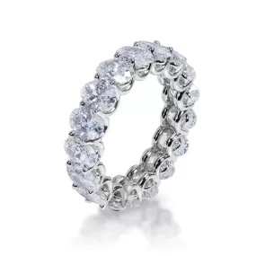 Brielle 7 Carat Oval Cut Lab-Grown Diamond Eternity Band in 14k White Gold U-Shape Shared Prong