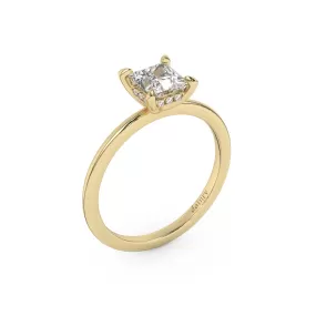 Classic Hidden Halo Princess Cut Engagement Ring