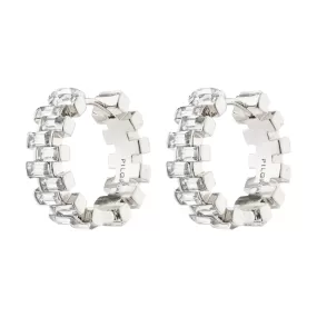 Create Silver Plated Crystal Hoops