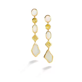 Crystal Opal & Yellow Diamond Earrings