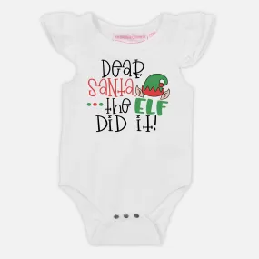 Dear Santa the Elf did it - Short Sleeve Flutter - Custom