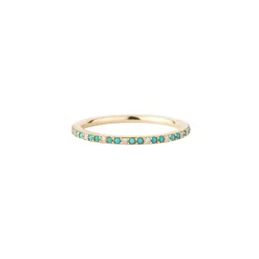 Double Turquoise Diamond Thin Eternity Ring