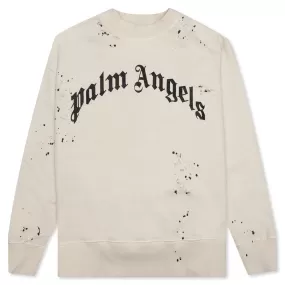 GD Glittered Logo Crewneck - Off-White/Black