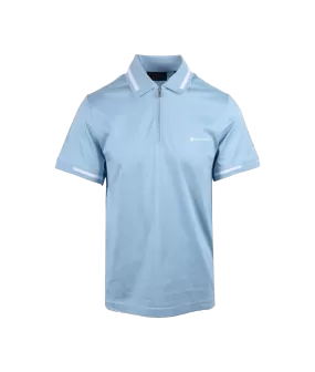 Graph Zip Polo Shirt - Blue