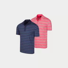 Greg Norman Men's STRIPE GOLF POLO