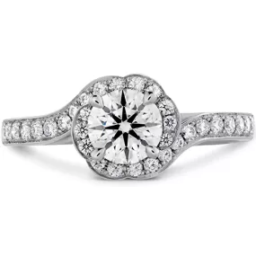 Hearts On Fire Lorelei Bloom Engagement Ring with Diamond Band