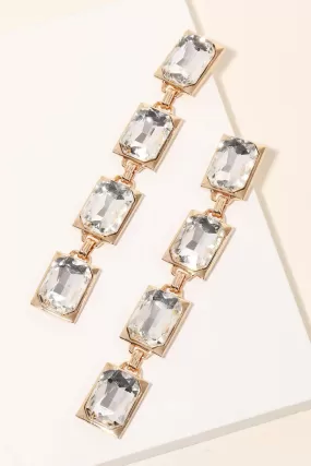 Layered Crystal Drop Earrings