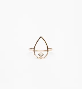 Medium Open Tear Princess Diamond Ring