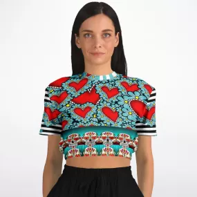 My Dios Short Sleeve Cropped Eco-Poly Sweater