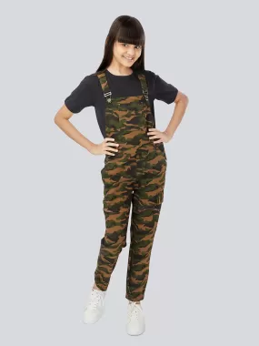 Naughty Dungaree® Camoflauge Joggers Dungaree - Girls