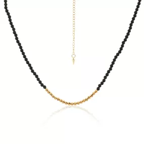 Party At The Front / Necklace  / Black Onyx   Gold