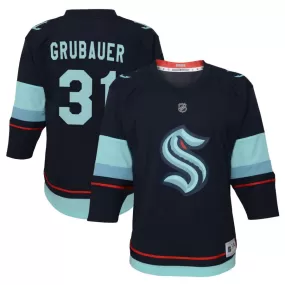 Philipp Grubauer Seattle Kraken Youth Home Replica Jersey - Navy