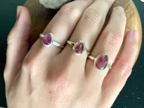 Pink Tourmaline Ari Rings Mix - Teardrop (US 9)