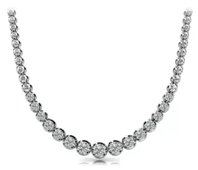 RAIN 10 Carat Diamond Rivera Graduated Necklace in 14K White Gold 4 Prong Low Base Basket  G Color SI1 Clarity BY MIKE NEKTA