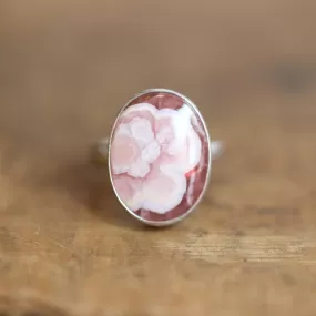 Rhodochrosite Ring - .925 Sterling Silver Ring - Rhodochrosite Boho Statement Ring