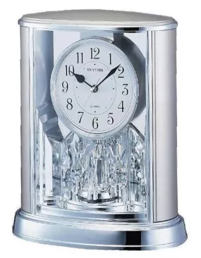 Rhythm Silver Teardrop Motion Clock