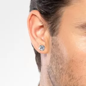 Round Crystal Stud earrings for men