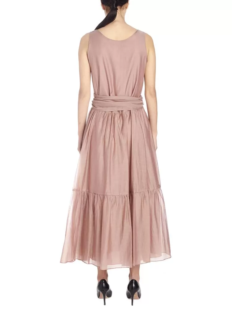 'S Max Mara Manche Belted Ruffle Dress