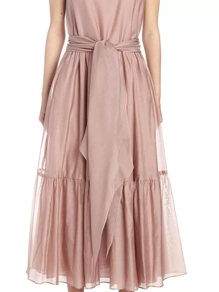 'S Max Mara Manche Belted Ruffle Dress