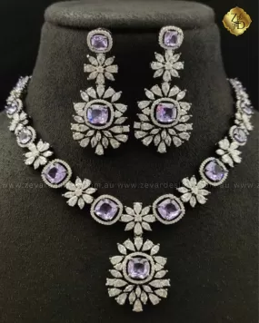 ‘SABYASACHI’ inspired Necklace set - Crystal Purple