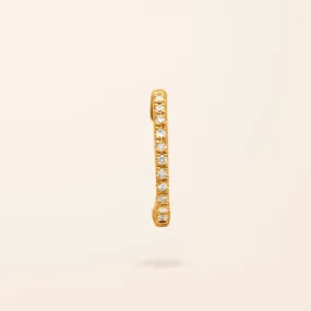 Single 14K Gold Medium Diamond Huggie Earring