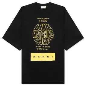 Slogan Print T-Shirt - Black