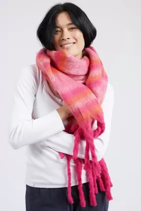 Sunrise Pink Orange Check Scarf